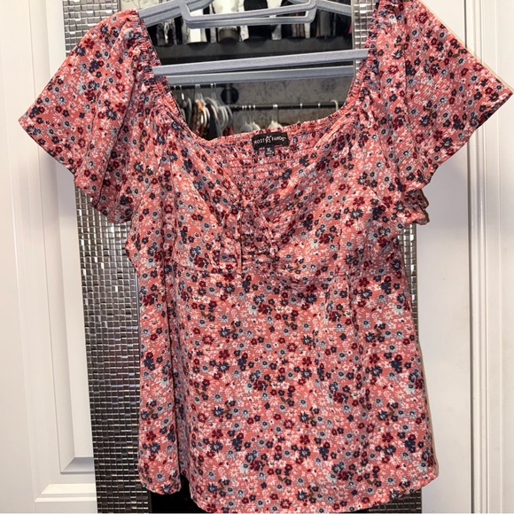 Almost Famous Tops - Almost‎ Famous Pink Floral Shirt VERY RARE